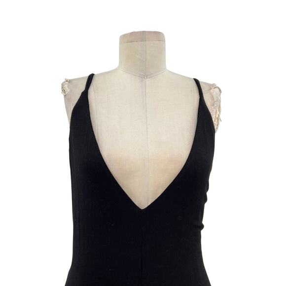 Free People Beach Black Viscose Jersey Strappy Midaxi Dress Size XS - Picture 3 of 13
